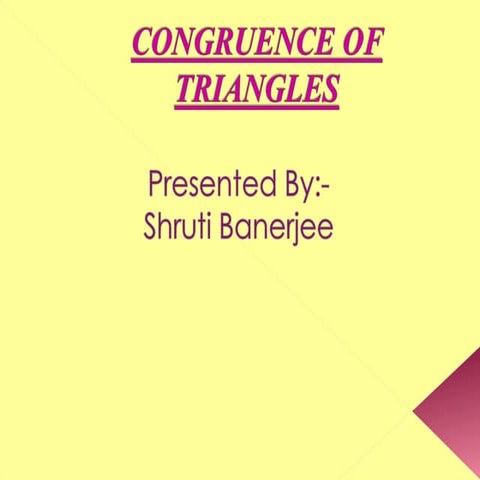 Congruence of triangles