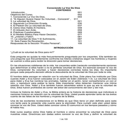 Coniciendo la voz de dios