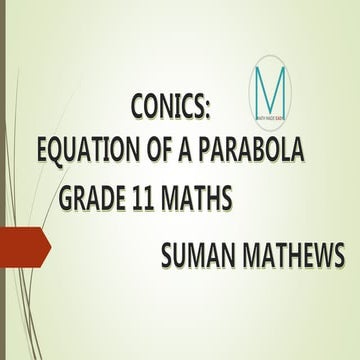 EQUATION OF A PARABOLA FROM THE VERTEX AND DIRECTRIX