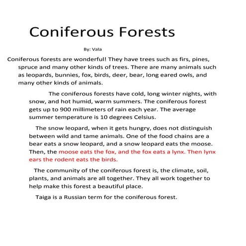 Coniferous forests