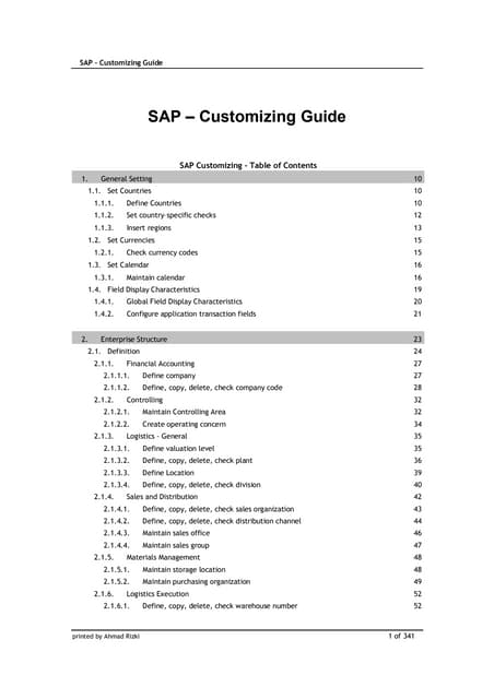 SAP Conifgdoc