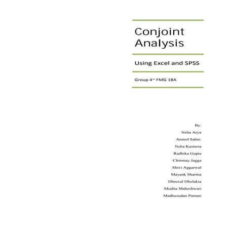 Conjoint Analysis- Multivariate Analysis