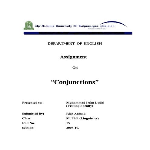 Conjunctions | DOC