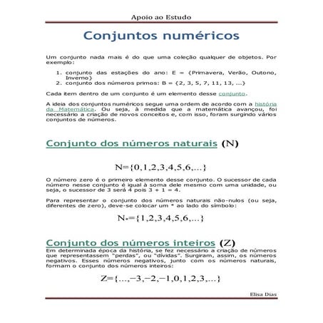 Exemplos De Numeros Naturais Conjunto Dos Números Naturais E Inteiros