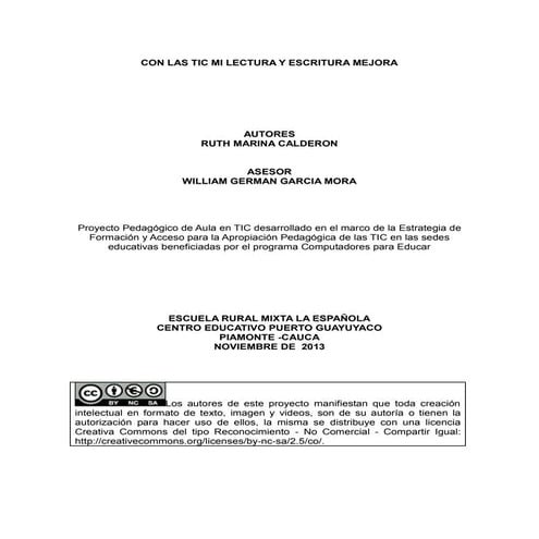 Con las tic mi lectura y escritura mejora