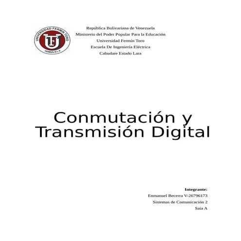 Conmutacion y transmision digital