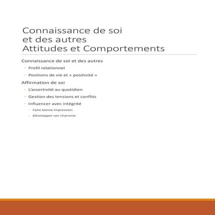Connaissance de soi et des autres