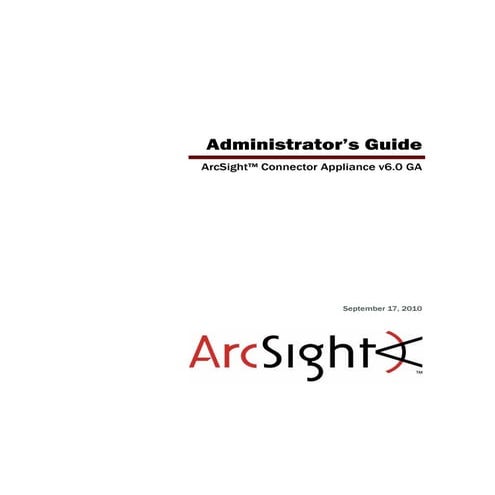 ArcSight Connector Appliance v6.0 Administrator's Guide