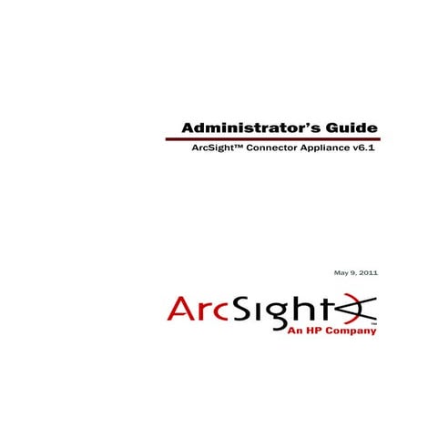 ArcSight Connector Appliance v6.1 Administrator's Guide