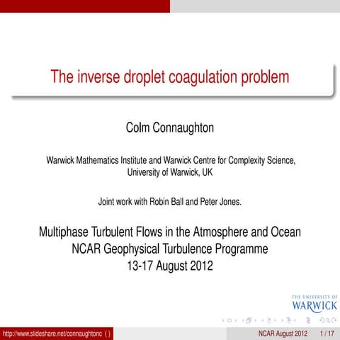 The inverse droplet coagulation problem
