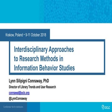  Interdisciplinary approaches to research methods in information behavior studies.