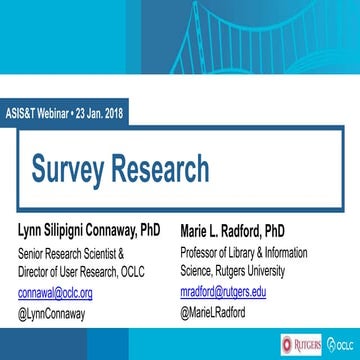 Survey Research Methods with Lynn Silipigni Connaway