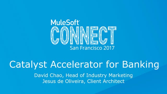 Connect 2017 catalyst accelerator for banking