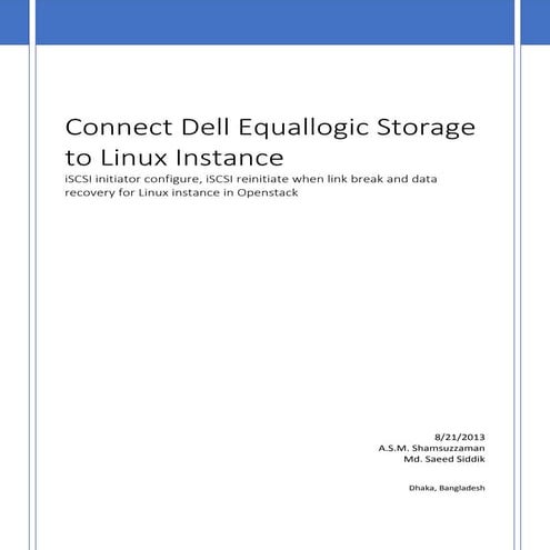 Connect dell equallogic storage to linux instance