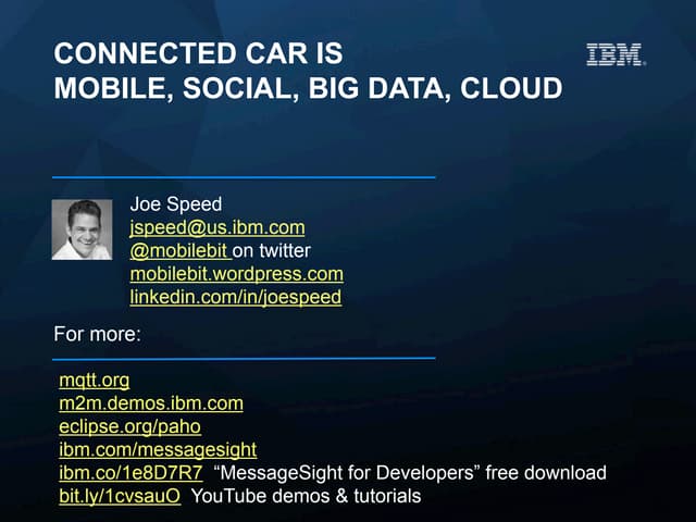 connected car is mobile, social, big data, cloud