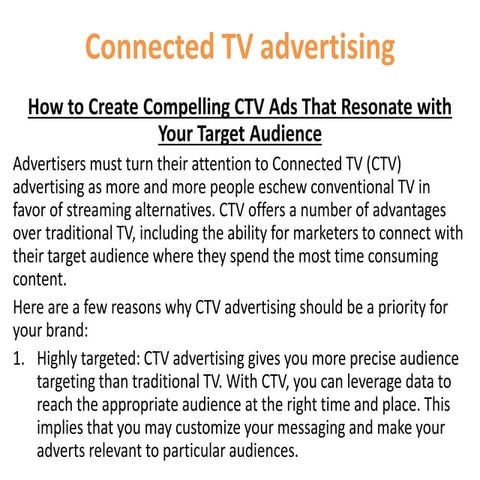 Connected TV advertising | PPTX