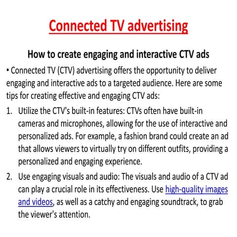 Connected TV advertising | PPTX