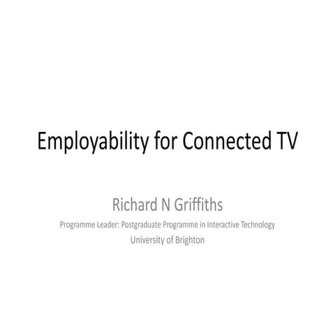 Employability for Connected TV | PPTX