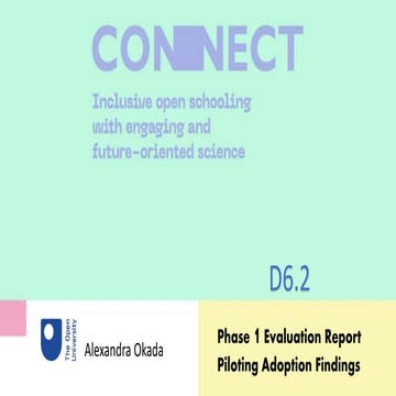 CONNECT open schooling - Phase 1 Piloting Adoption - findings