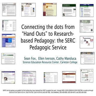 Connecting the dots from “Hand Outs” to Research-based Pedagogy: the SERC Pedagogic Service