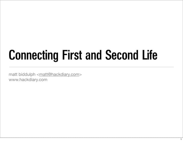 Connecting First And Second Life
