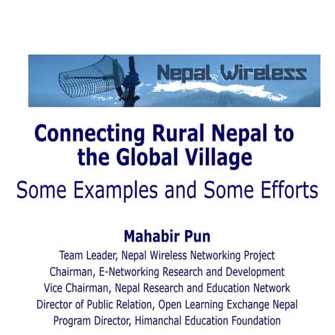 Connecting Rural Nepal to the Global Village