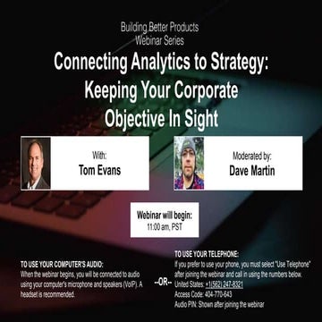 Connecting Analytics to Strategy: Keeping Your Corporate Objective in Sight