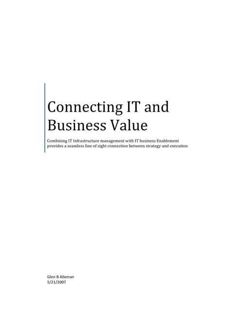 Connecting IT and business value