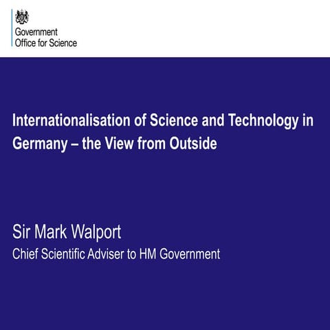 Internationalisation of Science and Technology in Germany – the View ...