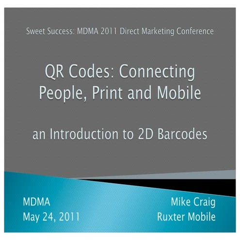 Connecting People Print and Mobile: an Intro to QR Codes