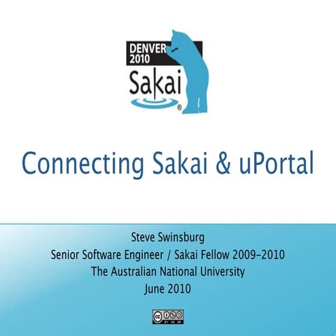 Connecting Sakai and uPortal