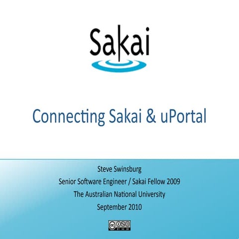 Connecting Sakai and uPortal (AuSakai 2010)