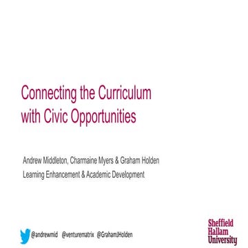 Connecting the Curriculum with Civic Opportunities