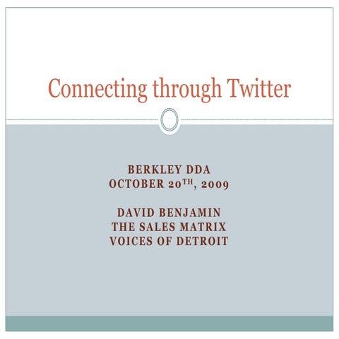 Connecting Through Twitter