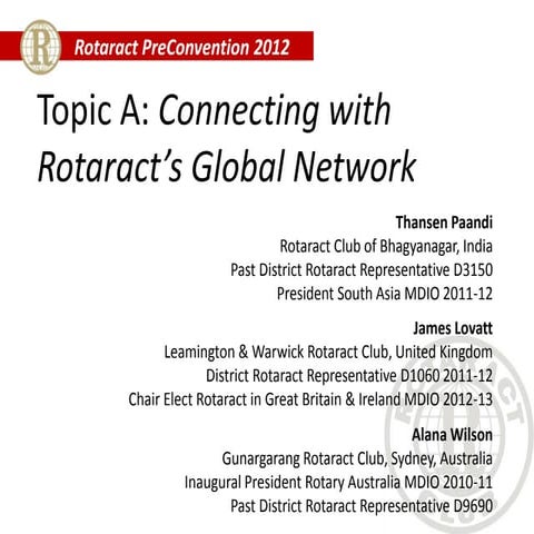 Rotaract 2012: Connecting with Rotaract's Global Network