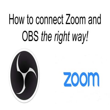Connecting Zoom to OBS