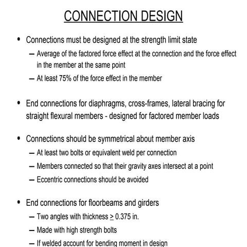 Connection design