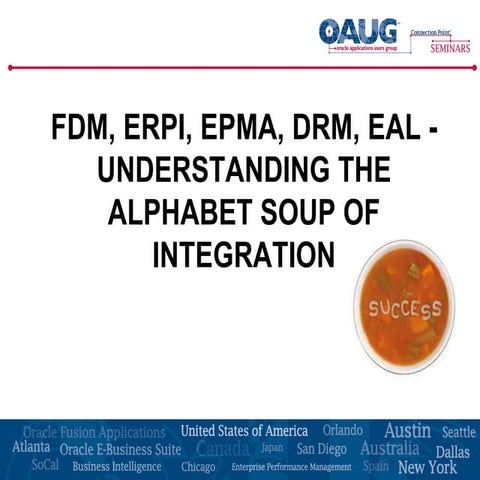 FDM, ERPi, EPMA, DRM, EAL - Understanding the Alphabet Soup of Integration