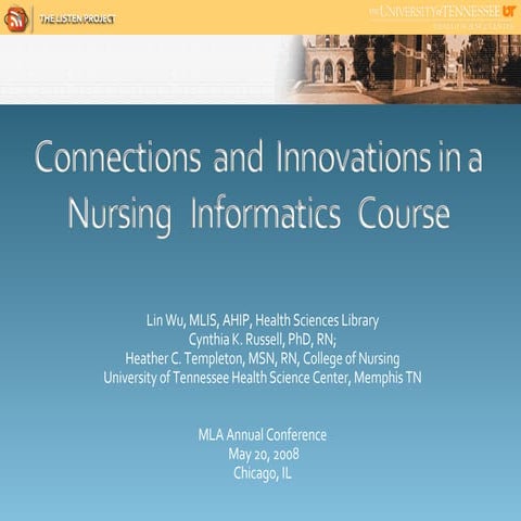 Connections  and  Innovations in a  Nursing   Informatics   Course