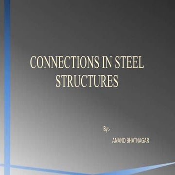 Connections in steel structures