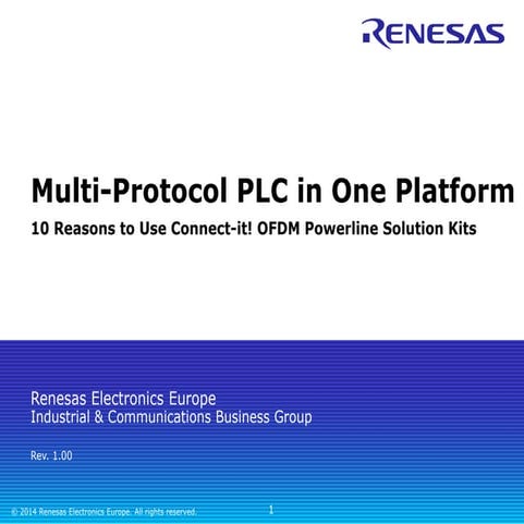 10 Reasons to use the Renesas multi-protocol OFDM powerline solution kit