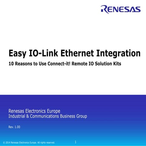 10 Reasons to use the Renesas TPS-1 PROFINET solution kit | PDF