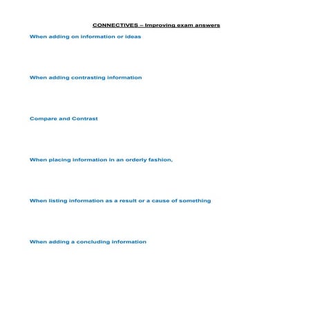 Connectives worksheet