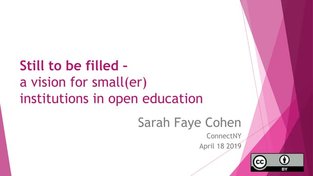 A Vision for Small(er) Institutions in open education