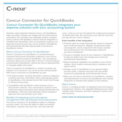 Connector for quickbooks