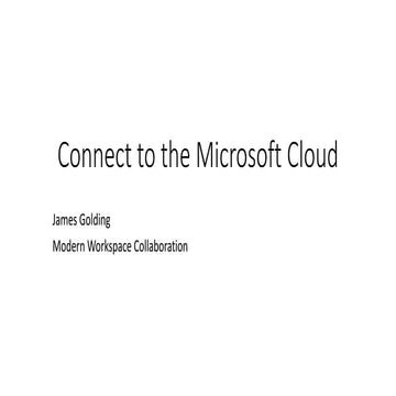 Connect to the Microsoft Cloud