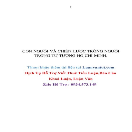  Con người và chiến lược trồng người trong tư tưởng hồ chí minh