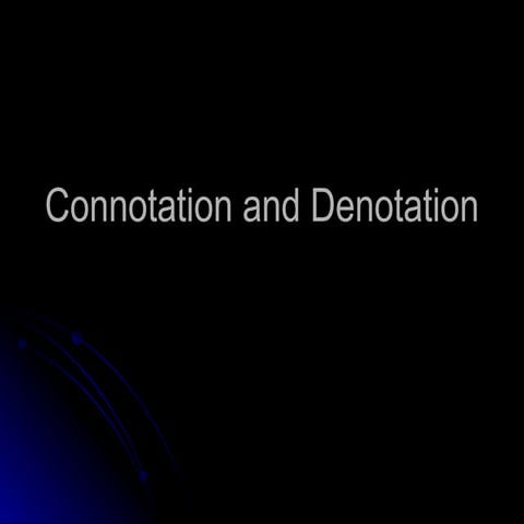 Connotation and denotation