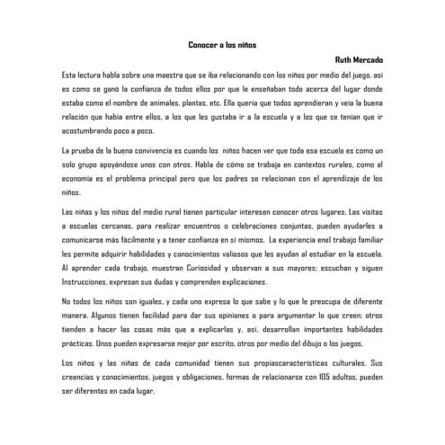 Conocer a los niños