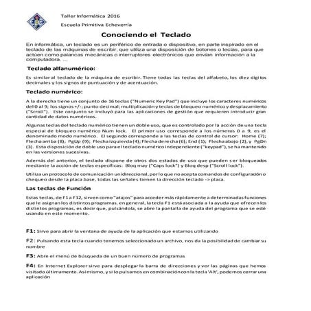 Conociendo el  teclado